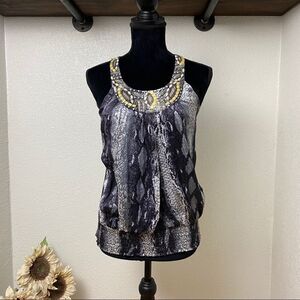 Silk Snakeskin Beaded Halter - Small